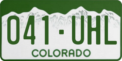 CO license plate 041UHL