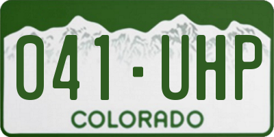 CO license plate 041UHP