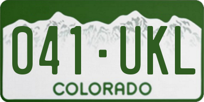 CO license plate 041UKL
