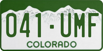 CO license plate 041UMF