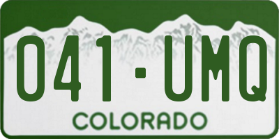 CO license plate 041UMQ