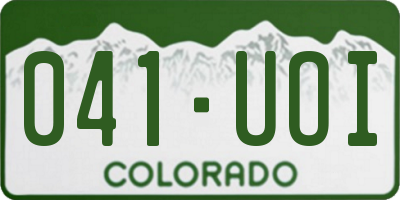 CO license plate 041UOI