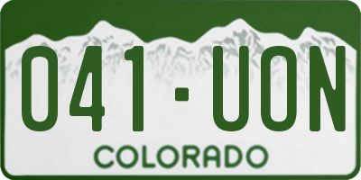 CO license plate 041UON