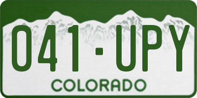 CO license plate 041UPY