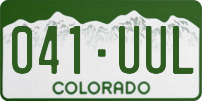 CO license plate 041UUL