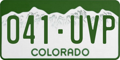 CO license plate 041UVP