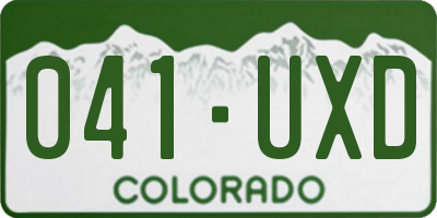 CO license plate 041UXD