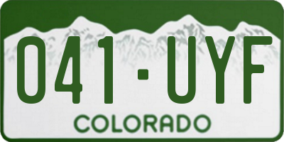CO license plate 041UYF