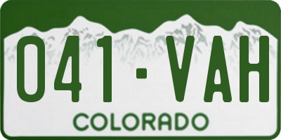 CO license plate 041VAH
