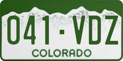 CO license plate 041VDZ