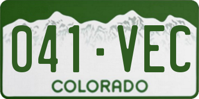 CO license plate 041VEC