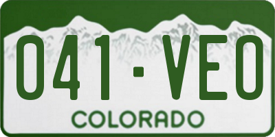 CO license plate 041VEO