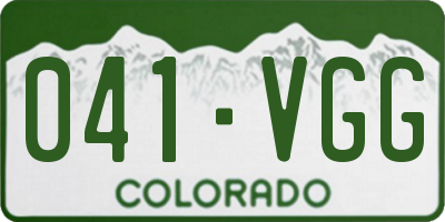 CO license plate 041VGG