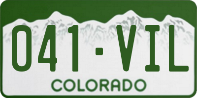 CO license plate 041VIL