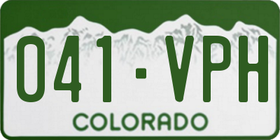 CO license plate 041VPH