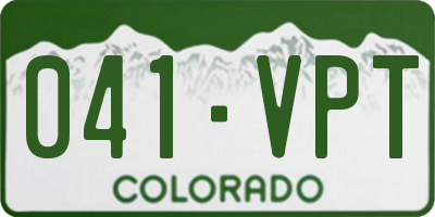 CO license plate 041VPT