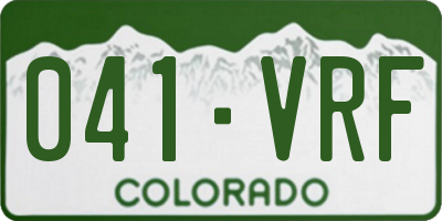 CO license plate 041VRF