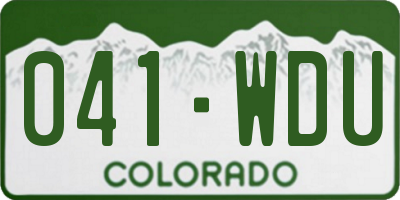 CO license plate 041WDU