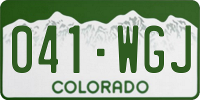 CO license plate 041WGJ