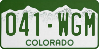 CO license plate 041WGM