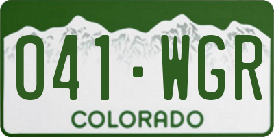 CO license plate 041WGR