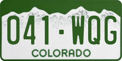 CO license plate 041WQG