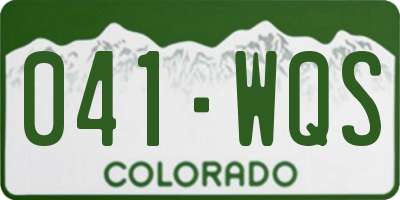 CO license plate 041WQS