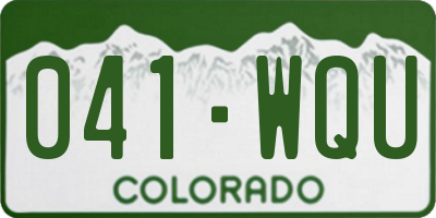 CO license plate 041WQU