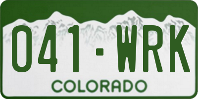 CO license plate 041WRK