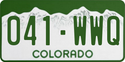CO license plate 041WWQ