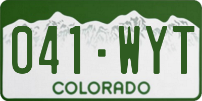 CO license plate 041WYT