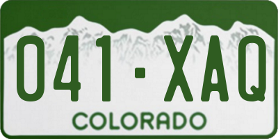 CO license plate 041XAQ