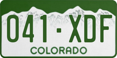 CO license plate 041XDF