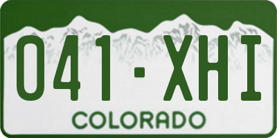 CO license plate 041XHI