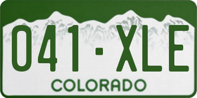 CO license plate 041XLE