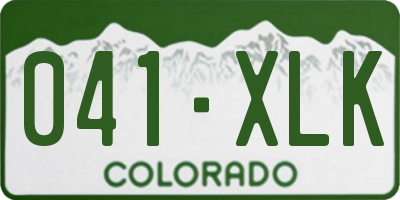 CO license plate 041XLK