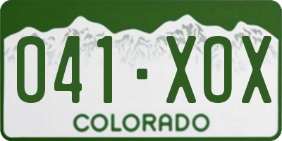 CO license plate 041XOX