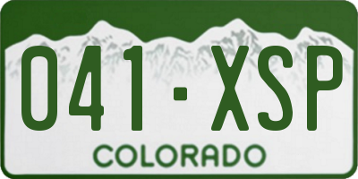 CO license plate 041XSP
