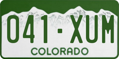 CO license plate 041XUM