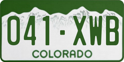 CO license plate 041XWB