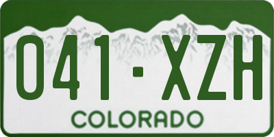 CO license plate 041XZH