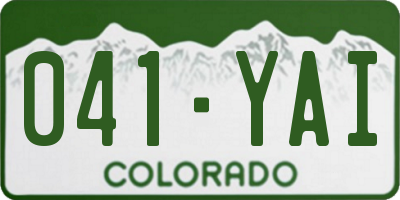 CO license plate 041YAI