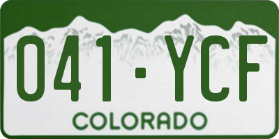 CO license plate 041YCF