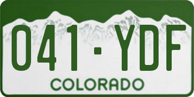CO license plate 041YDF