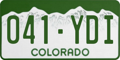 CO license plate 041YDI