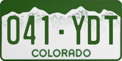 CO license plate 041YDT