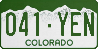 CO license plate 041YEN