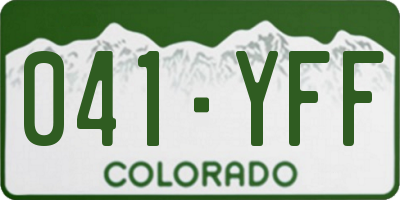 CO license plate 041YFF