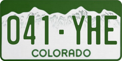CO license plate 041YHE