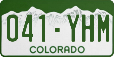 CO license plate 041YHM